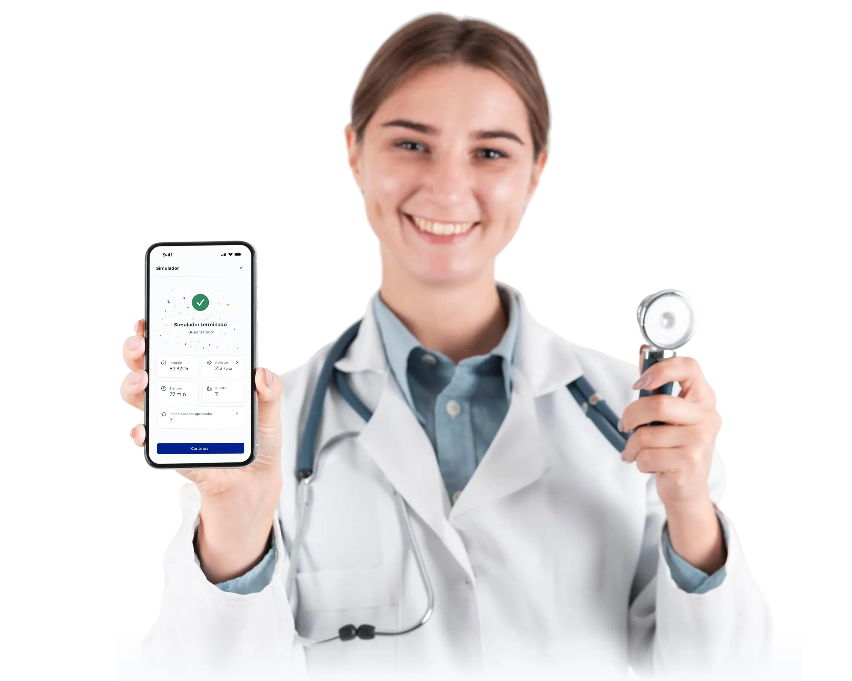 Doctora usando el simulador EXARMI